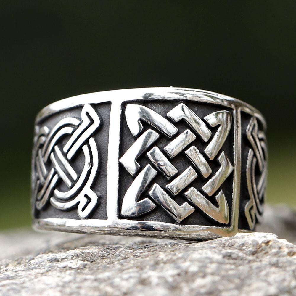 2023 New 316L Stainless Steel Viking Odin Trinity Celtic Knot Ring For Men Amulet Jewelry for Gift Free Shipping