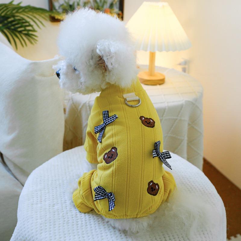 Pet circle, pet clothes, dog and cat clothing, clothing, one-piece black and white strip home clothes