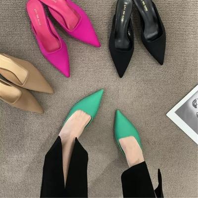 Chaussures plates pour femmes rouges à bout pointu travail talon bas élégantes chaussures pour dames avec réduction offerte jeune mode vacances printemps
