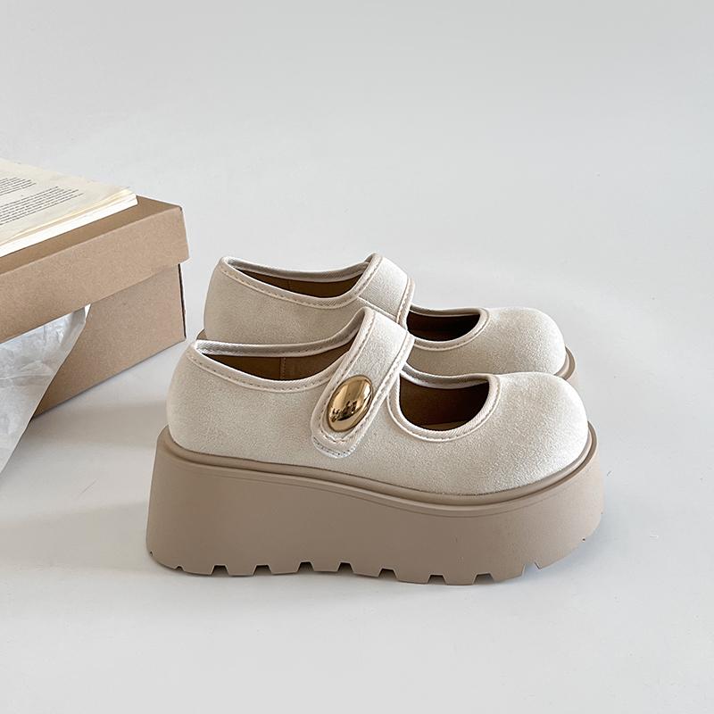 Platform Thick Bottom JK Women Mary Jane Shoes Elegant Buckle Dress Spring Autumn Single Footwear