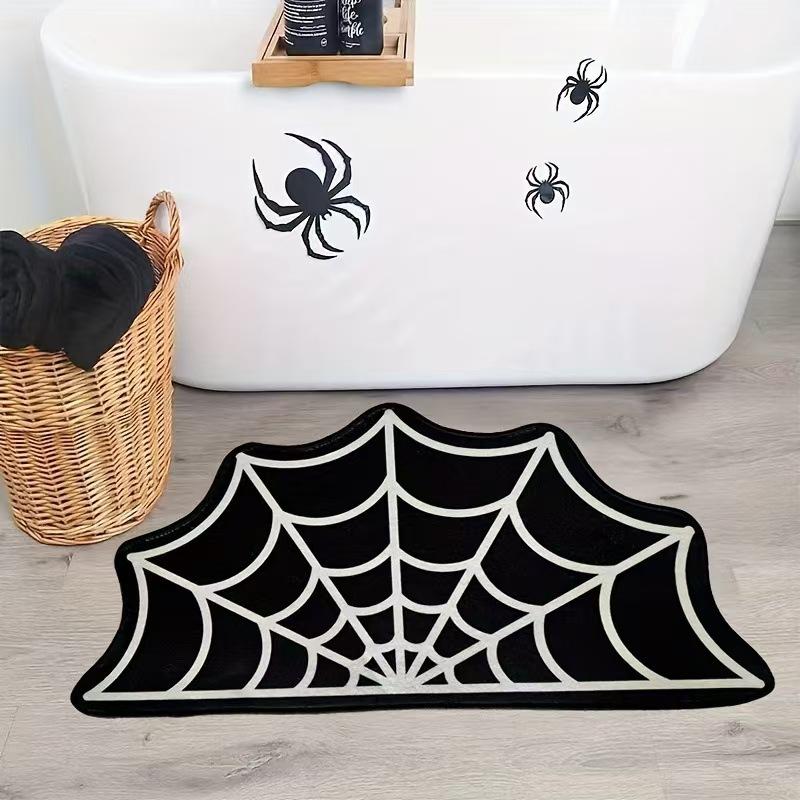 

Spider Web Carpet Easy To Clean Gothic Halloween Home Decor Suitable For Bedrooms, Living Rooms, Bathrooms, Etc. 40x60cm 16x24inch