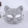 Masque Tête de Mort Argenté à Strass pour Fêtes Costumées d'Halloween