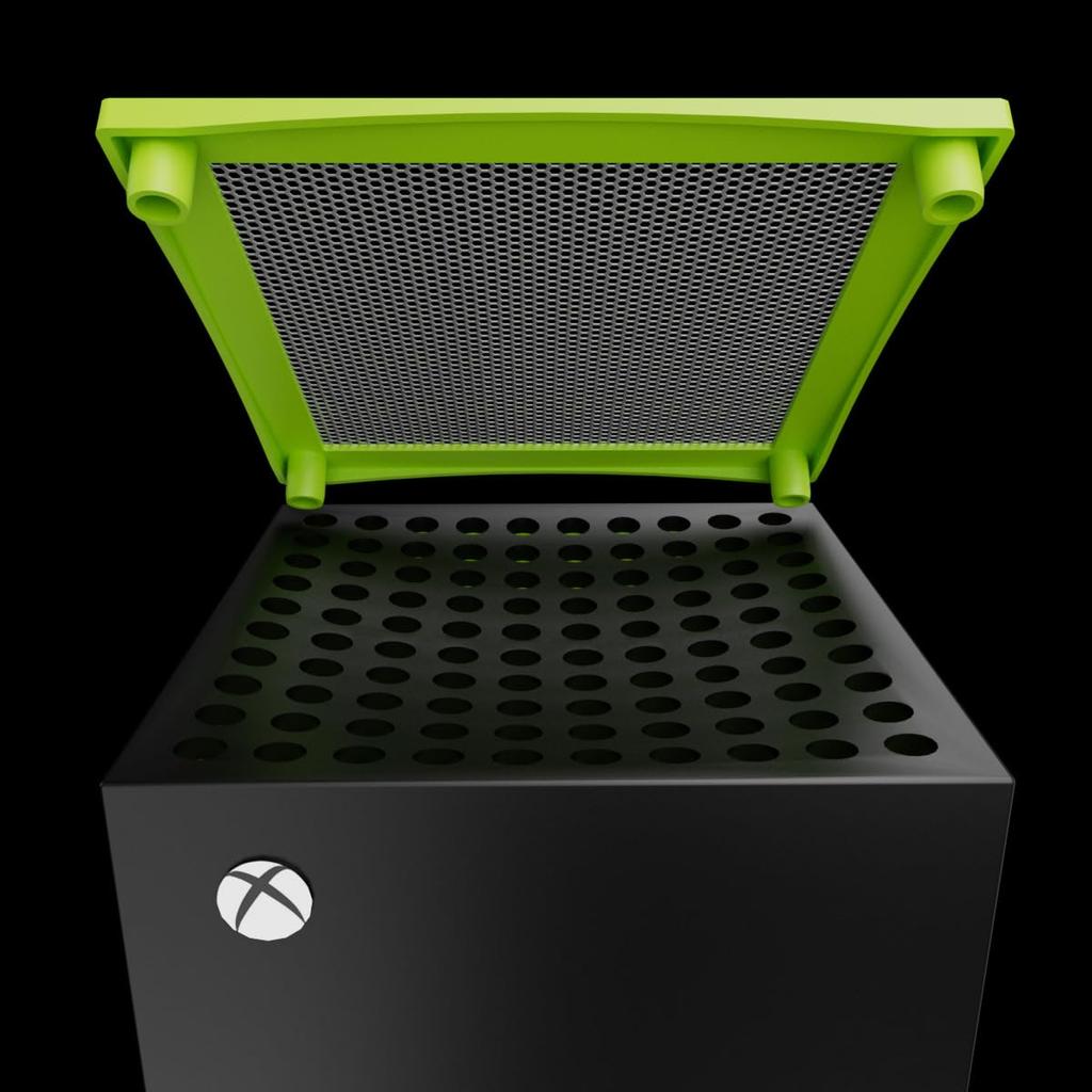 Xbox Series X Dustproof Net Heat Dissipation Stand Set with Silicone Waterproof and Design & High-Quality Cap, Reusable, Adhesive, Non-Slip