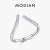 Modian 925 Silver Simple Open Size Index Finger Ring For Women Classic Sparkling Wedding Engagement Luxury Fine Jewelry