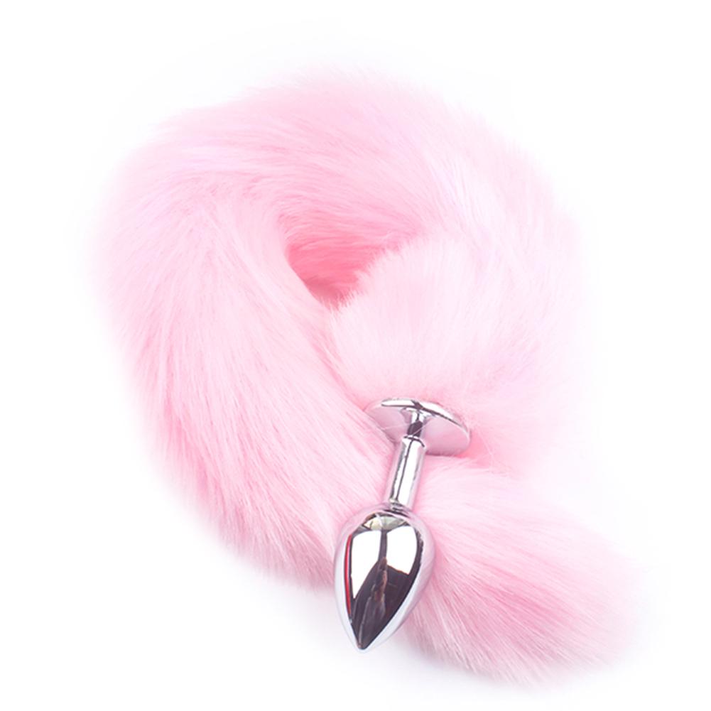 Puntos Sex Toy Adult Long Imitation Fox Hair Metal Anal Plug Cosplay Couple Flirting