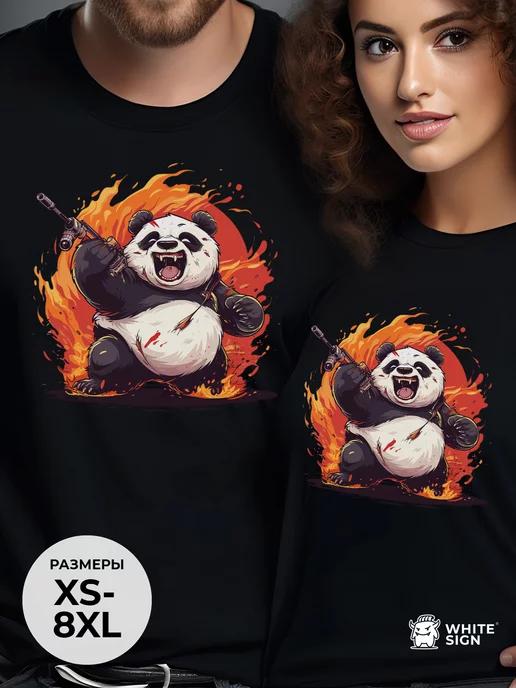 Furious Panda Workout Oversized Cotton T-Shirt S