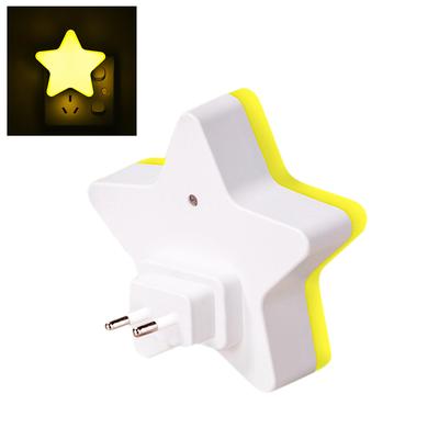 1 Piece of Star Shaped Light Controlled Night Light (yellow) European Standard