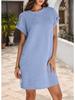 Short Sleeve Round Neck Textured Knit Dress in Multiple Colors