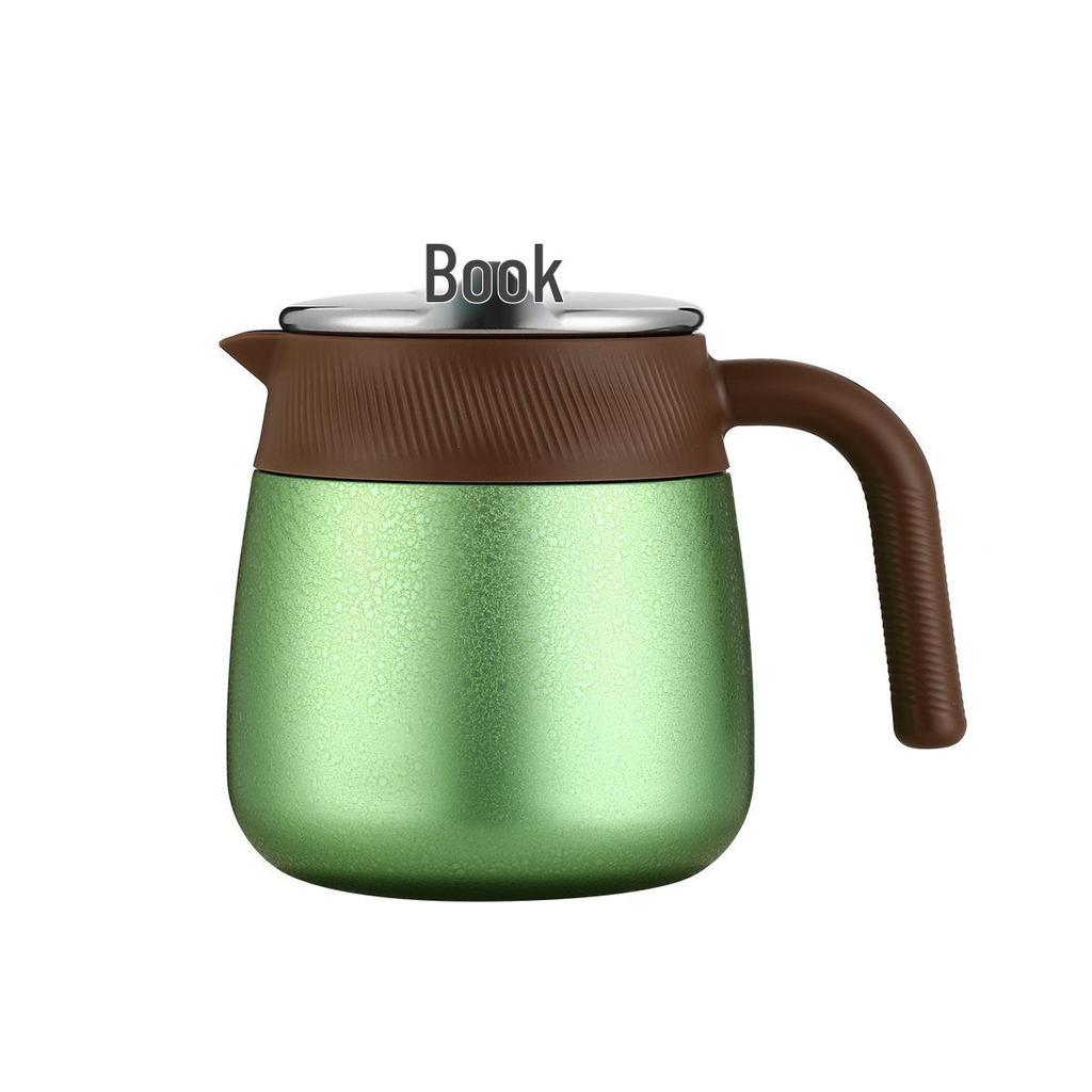 Titanium-Plated Stewing Teapot & Infuser with Handle - Office Cup for Tea/Water Separation, Perfect for Business Gift