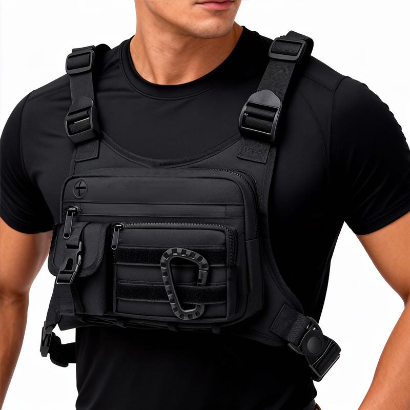 1 Stück Taktische Brusttasche für Herren Laufrucksack Multifunktionaler Westengurt Taktische Weste Wasserdicht und verschleißfest