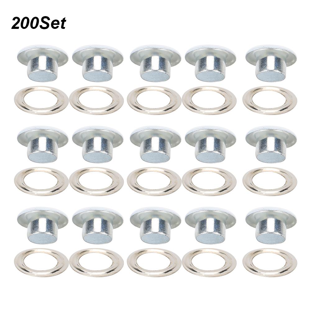 200 Sets   Buckle Metallic Grommet Shoes Lther Bags   Craft Button Rivet Tool 6mm