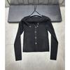 Miu Style European Chic V-Neck Slim Knit Cardigan for Women - Unique Cuff, Long-Sleeved, Perfect for Autumn and Winter.