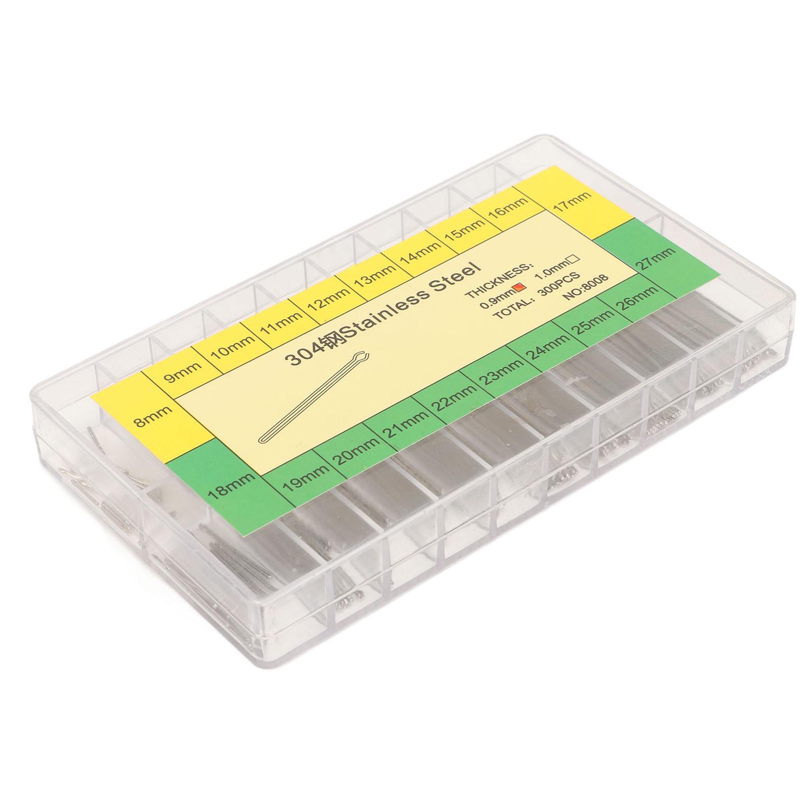 

300 шт. 0,9 мм Штифты для звеньев браслета часов из нержавеющей стали Ассортиментный набор для замены 8 мм–27 мм