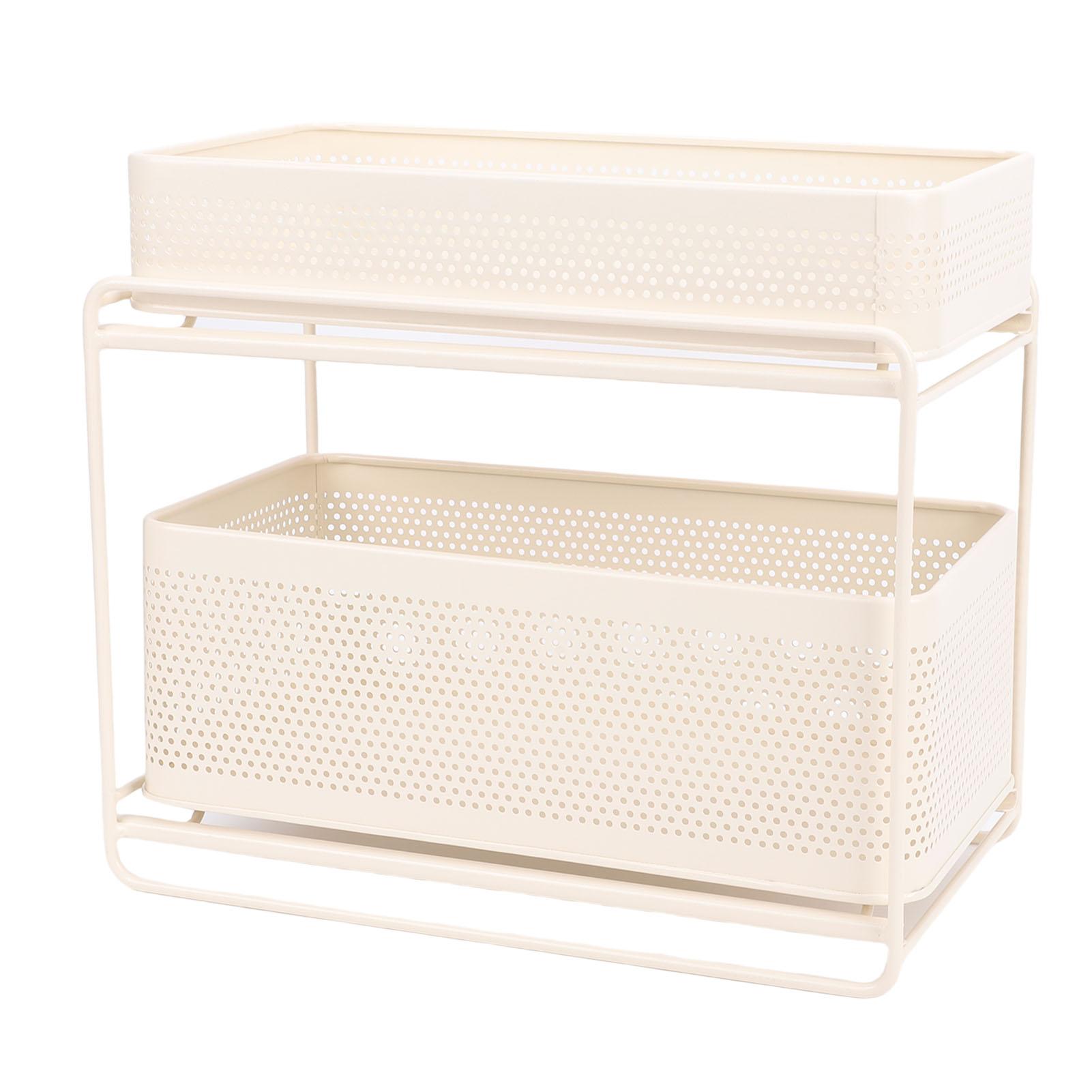 Under Sink 2 Tier Pull Out Bathroom Cabinet Countertop Shelf Pull Out Drawer Kitchen Spice Storage Sink Shelves