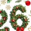 Christmas Window Cling Waterproof PVC Pine Needle Wreath Santa Claus Elf Gift Box Bell Static Glass Sticker Home Office Party Decoration Decal