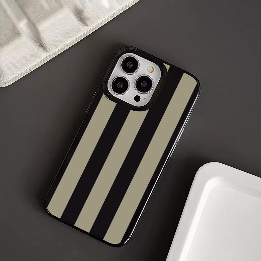 Brown Vertical Stripes Phone Case For IPhone 15 Pro Max 17 16 11 12 13 14 Pro 17E 16E Plus Soft Shockproof Bumper Back Cover