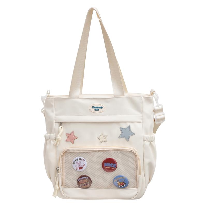 

Прозрачная сумка через плечо Студенческая сумка для книг Сумка через плечо со звездами Сумка-тоут Hobo белый