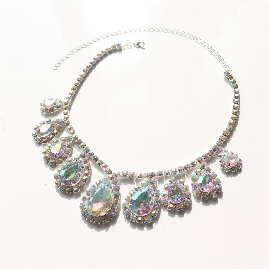 Accessori Donna Colore AB Collana Personalizzata a Goccia Multi-strato Gioielli da Sera Collana