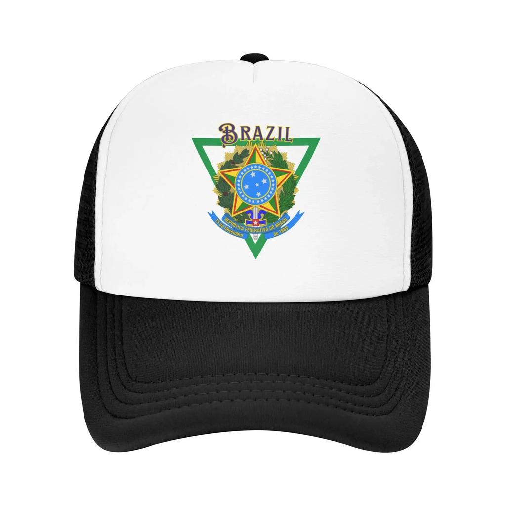 Brazil Emblem Pool Party Mesh Baseball Caps Women High-end Female Beach Sun Hat Trucker Cap