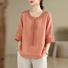 Hodo Damen Sommer T-Shirt mit Stickerei, lockere Passform