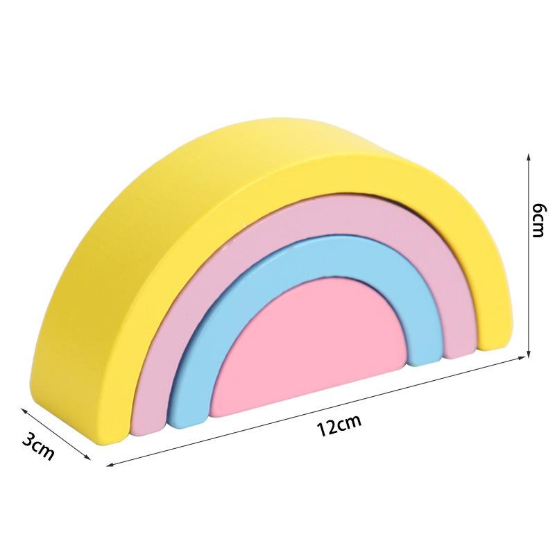

Детская радужная арочная полукруглая строительная деталь, деревянное радужное украшение, изогнутая пластина, красочная форма, радужные человечки, штабелируемая музыкальная игрушка