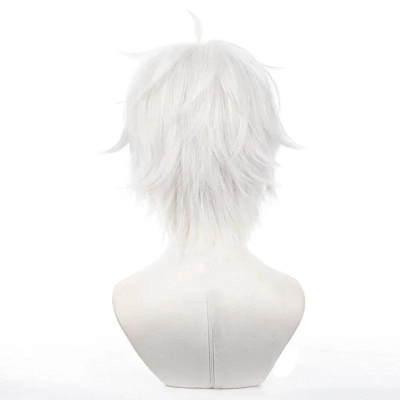 Anime Seishiro Nagi Cosplay Paruky Stříbrně Bílé 30cm Krátké Kroucené Tepelně Odolné Syntetické Vlasy Pánská Paruka