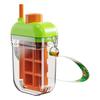 Reusable Water Bottle with BuiltIn Straw LeakProof Lid Detachable Ice Tray and Carry Handle for Outdoor and Indoor Use