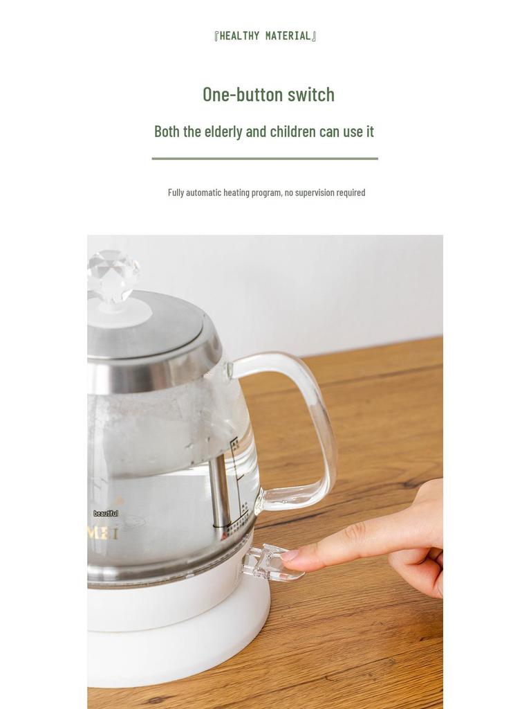Transparenter elektrischer Wasserkocher mit großem Fassungsvermögen, automatischer Abschaltung und langem Ausguss zum Teekochen