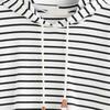 Women's Autumn and Winter Plus Size Sweatshirt Striped Loose Hooded Knit Long Sleeve Pullover Jacket