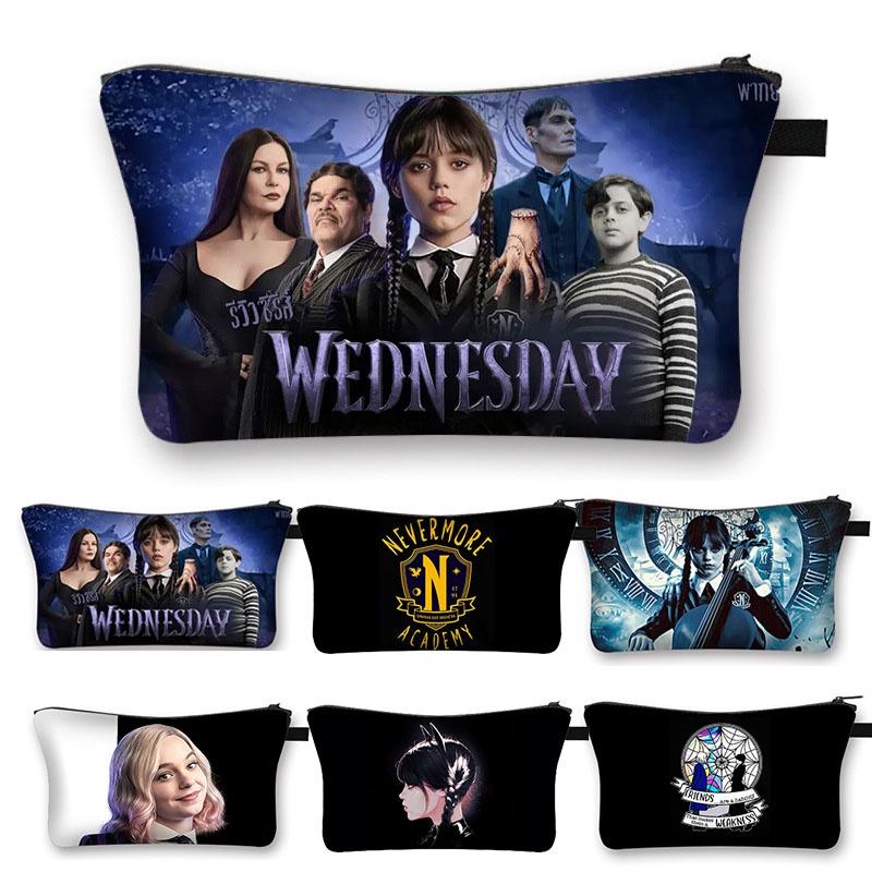 Bolsa de Maquillaje Impermeable de Miércoles Addams | Estuche para Lápices | Material Escolar