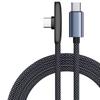 90 Degree Elbow USB Type C Cable 100W Fast Charging Data Cord For iPhone 17 Xiaomi Samsung USB C Gaming Cable Nylon Braided Wire