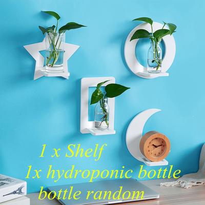 Semplice decorazione da appendere a parete in legno-plastica, decorazione da parete per soggiorno, portaoggetti da parete per piante verdi