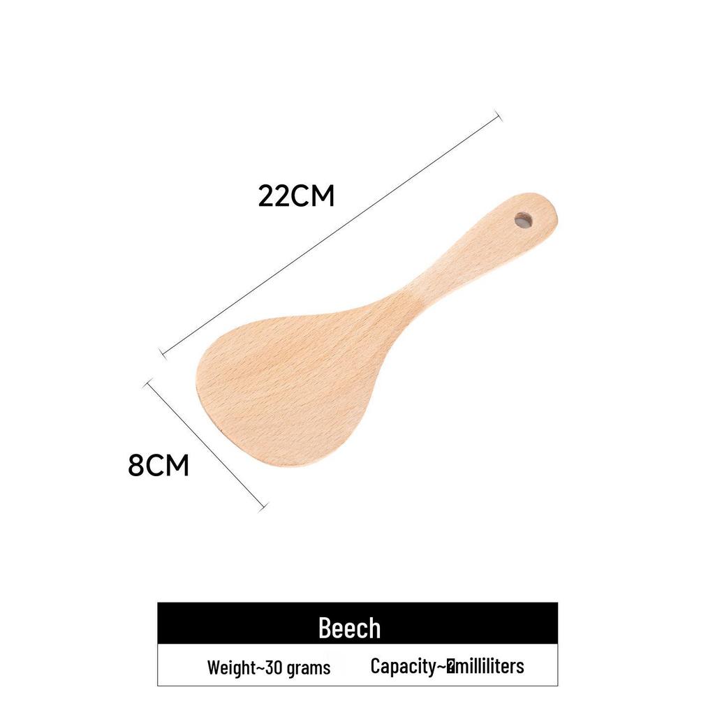Beech Wood Long Handle Cooking Spatula Set - Unpainted & Unwaxed, Includes Large Porridge & Oil Spoon, Ideal Household Gift