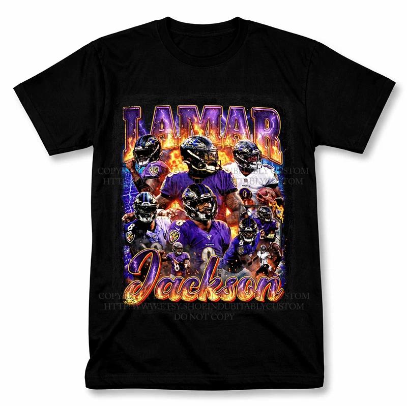 Lamar Jackson Baltimore Ravens Graphic T Shirt Vintage Style Football Tee M
