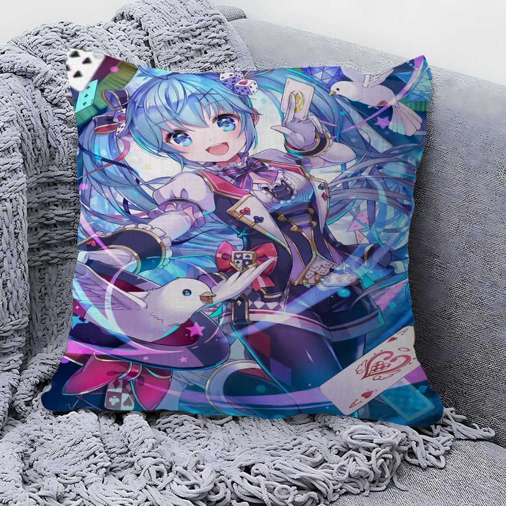

Amine H-Hatsunes-M-Miku Girls Pillow Cushion Cover Pillowcase Living Room Sofa Home Decor Customized 40x40 cm