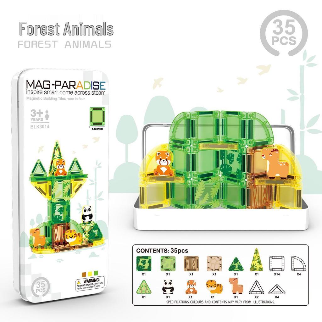 Portable Magnetic Tile Set: Travel-Friendly Educational Toy for Building and Creativity - Christmas Gift
