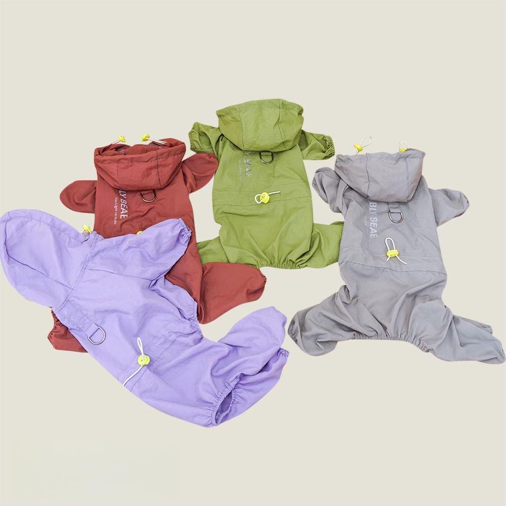Dog Clothes Jacket  Series Windproof Raincoat Waterproof Dog Outdoor Jumpsuit  lightweight Puppy Costumes