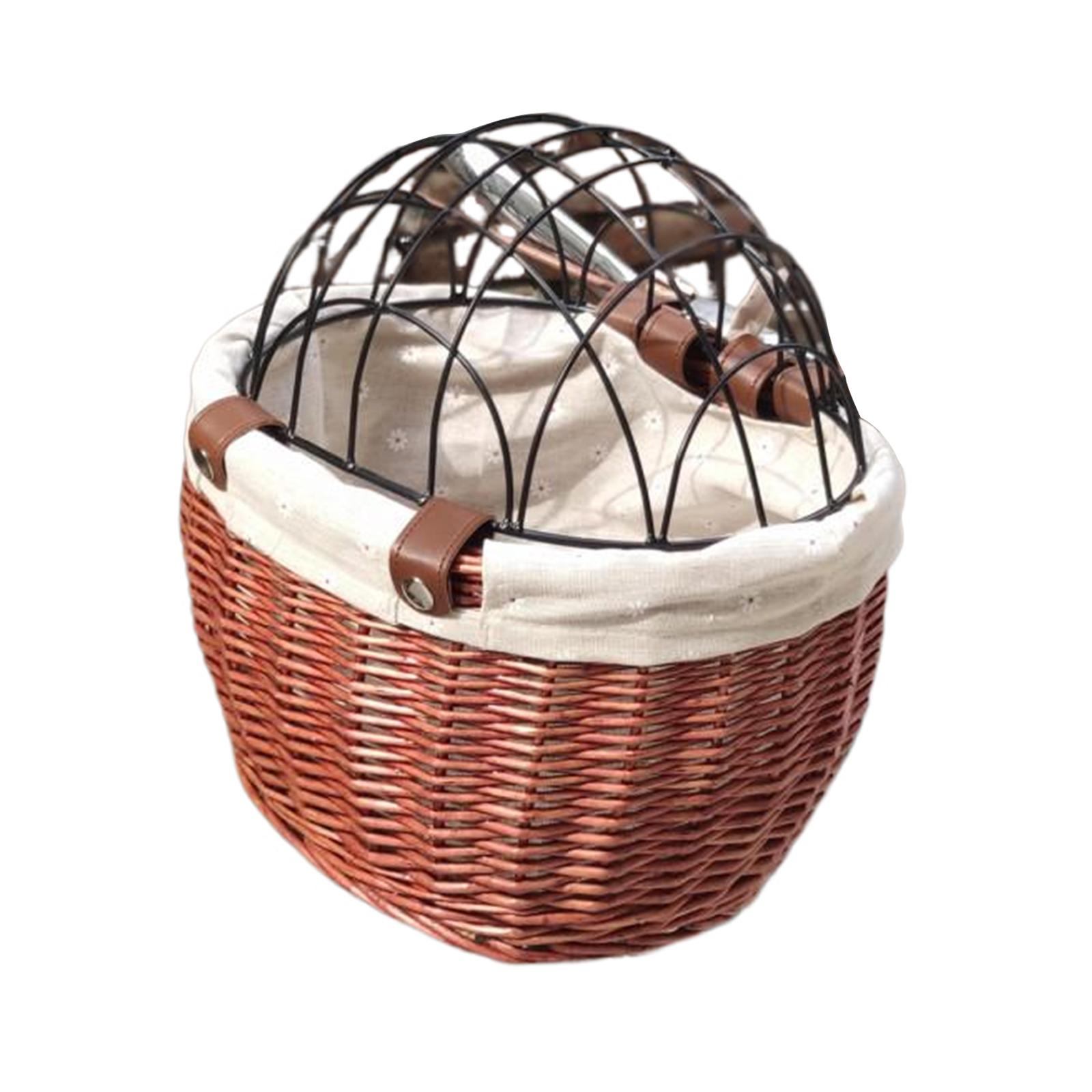 

Bicycles Rattan Storage Basket Woven Storage Basket Adults Bike Woven Storage Basket with Lid Woven Bike Pet Basket 2