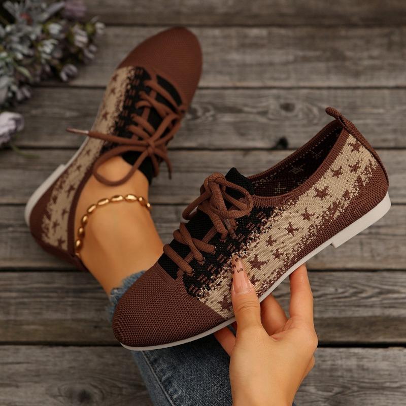 Large Size Fly-woven Light Mouth Single Shoes Women's Color Matching Breathable Foot Cover Four Seasons Work Shoes Nude Shoes