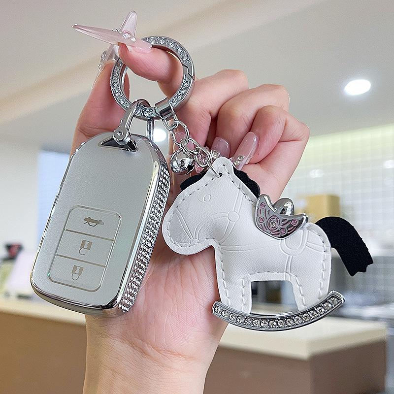 Premium Women's Car Key Case for Honda Accord, Civic, CR-V, Fit, Odyssey, Vezel, Lingpai, and XR-V