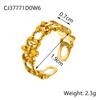 CARLIDANA Fashion Ins Geometric Irregular Hollow Muti Layer Chain 18K Gold Plated Stainless Steel Open Ring for Women Jewelry