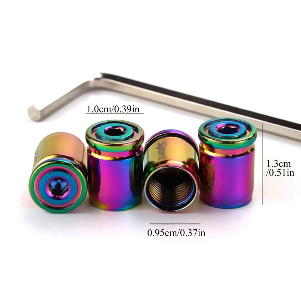 AQTQAQ 1 Set Car Styling Zinc Alloy Anti-theft Sport Car Tire Valve Caps Wheel Tires Tire Stem Air Cap Airtight Covers