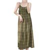 Holiday style with chest pad, plaid suspender, nightdress for women, summer thin anti-bumping, comfortable cotton and silk dress can be worn outside