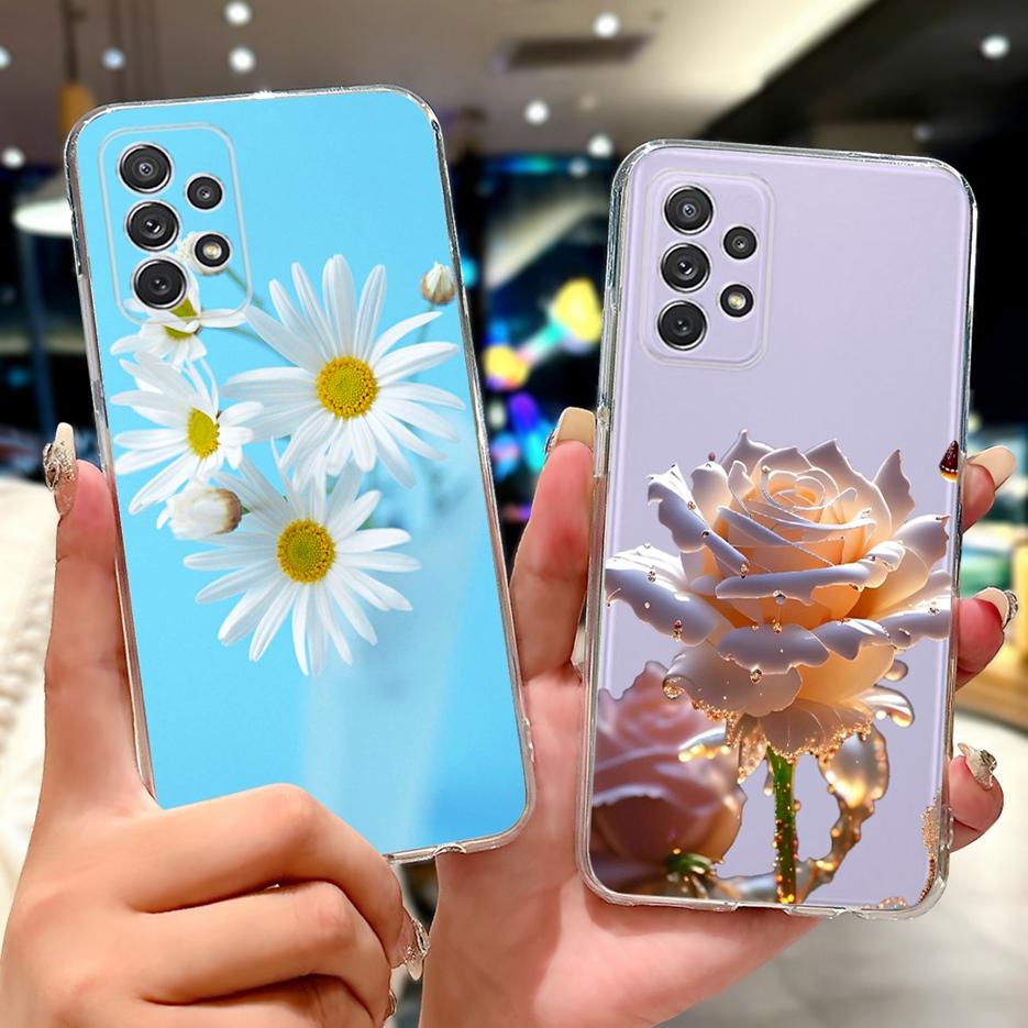 For Samsung Galaxy A32 4G Case SM-A325F Luxury Flowers Painted Cover Soft Slim Phone Case For Samsung A32 A 32 GalaxyA32 5G Bags