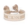 Handmade European Style Embroidered Love Bracelet with Tassels for Girls