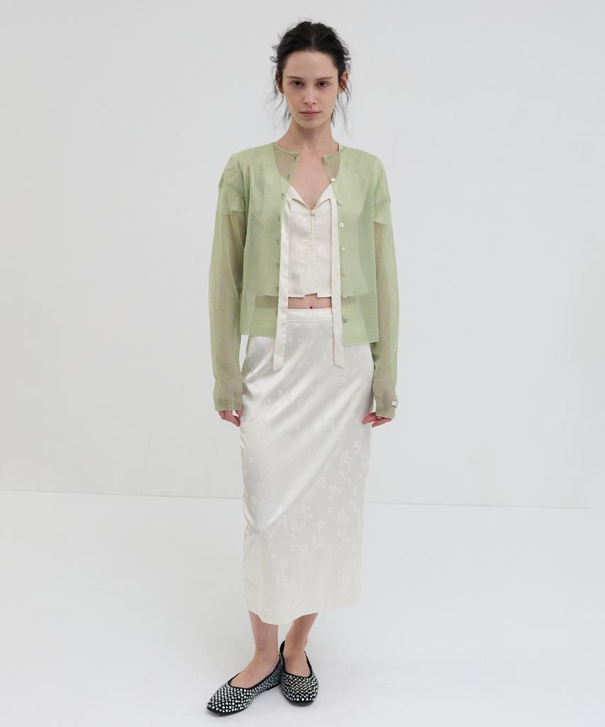 Obeodyupeulleeo Sheer Glossy Cardigan_Jelly Mint