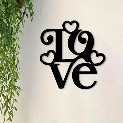 Rust Proof Heart Shaped Metal Wall Decor with Love Letter Design for Farmhouse Festival