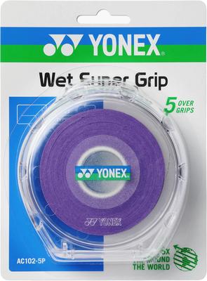 YONEX Tennis Grip Tape Wet Super Grip In Dark Purple AC1025P (5 Rolls) Case, (240)