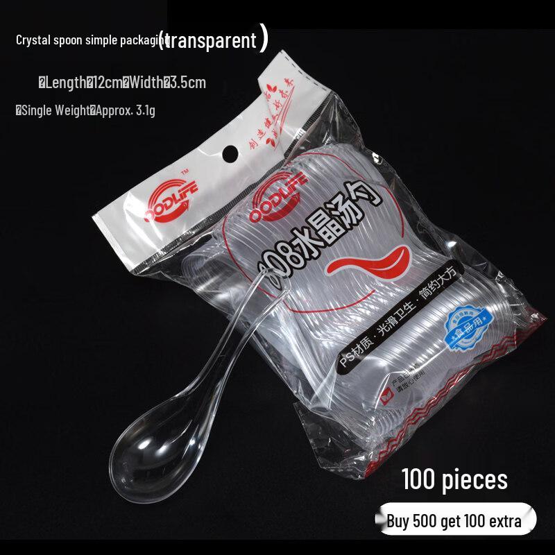 Individually Wrapped Disposable Plastic Spoons