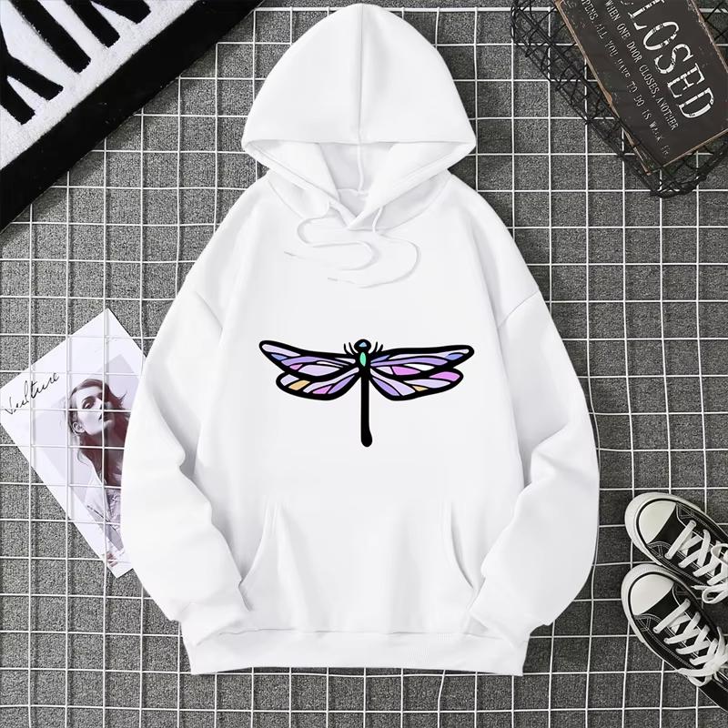2025 Amazon Wish Quick Selling Independent Station Let It Be Butterfly Printing Long Sleeve Hooded Sweatshirt For Women CYXX361